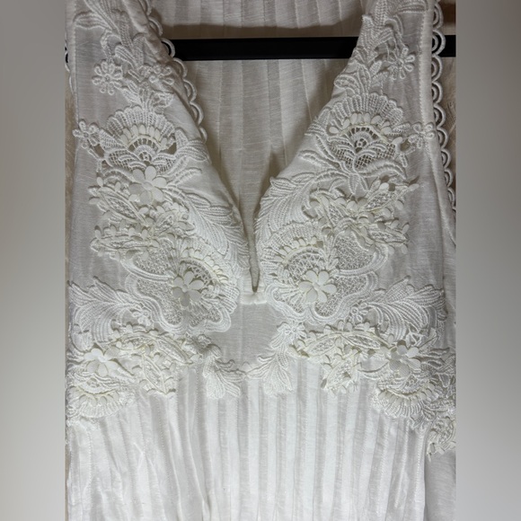 Anthropologie Ranna Gill Linen Lace Tank Top XXS White Boho Cottagecore - Picture 4 of 11